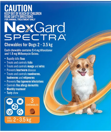 Nexgard SPECTRA 2-3.5kg 3pk Brown