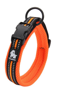 Heavy Duty Reflective Dog Collar - Orange XS