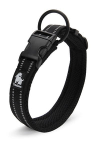 Heavy Duty Reflective Dog Collar - Black
