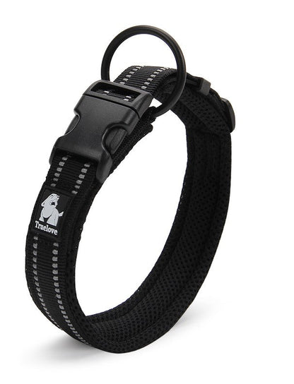 Heavy Duty Reflective Dog Collar - Black