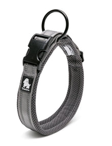 Heavy Duty Reflective Dog Collar - Grey (Size S)