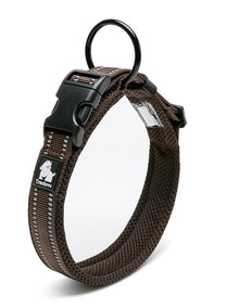 Heavy Duty Reflective Dog Collar - Brown XL