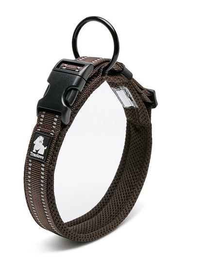 Heavy Duty Reflective Dog Collar - Brown XL