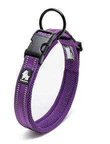 Heavy Duty Reflective Dog Collar - Purple XL