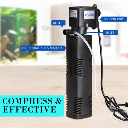 Dynamic Power 3-in-1 Aquarium Submersible Filter Pump 1200L/H