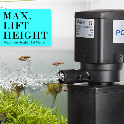 Dynamic Power 3-in-1 Aquarium Submersible Filter Pump 1200L/H