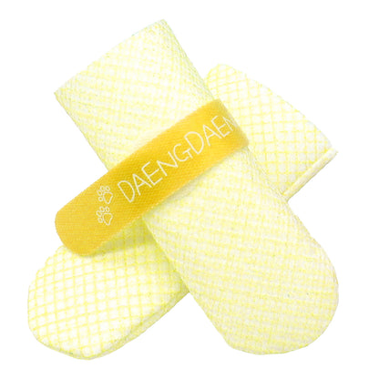 28pc Disposable Waterproof Dog Shoes - Anti-Slip Pet Socks - Yellow