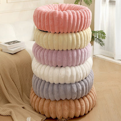 Purple Plush Pet Bed - 40cm Round Dog & Cat Mat, Cozy PP Cotton Filled, Comfortable Pet Supplies
