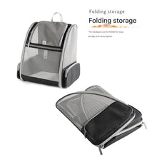 Beige Foldable Pet Carrier Backpack - Breathable Mesh Travel Bag for Cats & Small Dogs