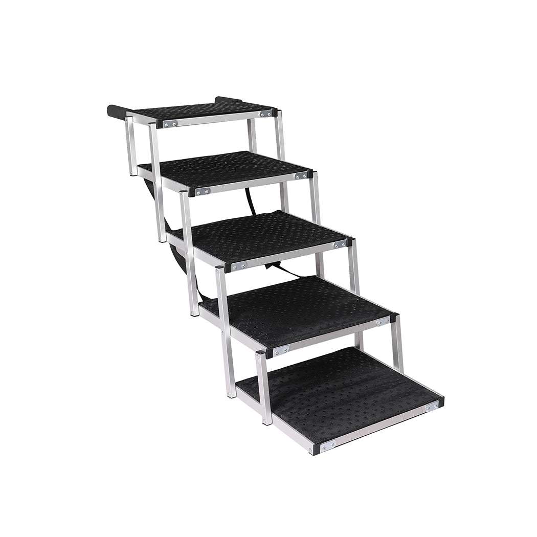 PaWz 5 Steps Dog Ramp Adjustable Height Black-1910112466579361792