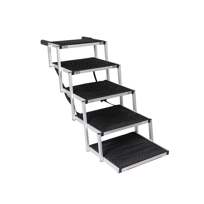 PaWz 5 Steps Dog Ramp Adjustable Height Black-1910112466579361792