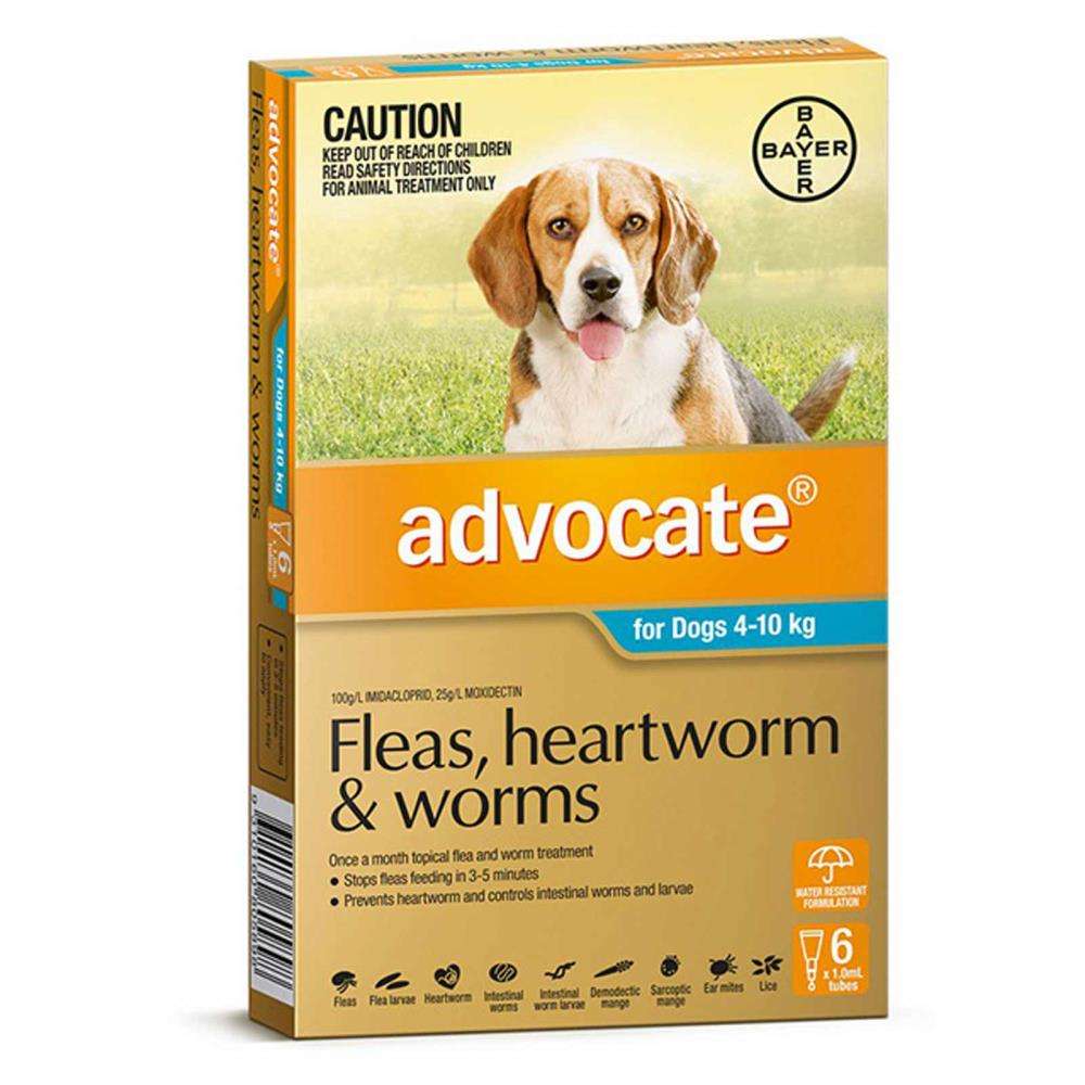 Advocate Dog 4-10kg 6pk Pet Savers