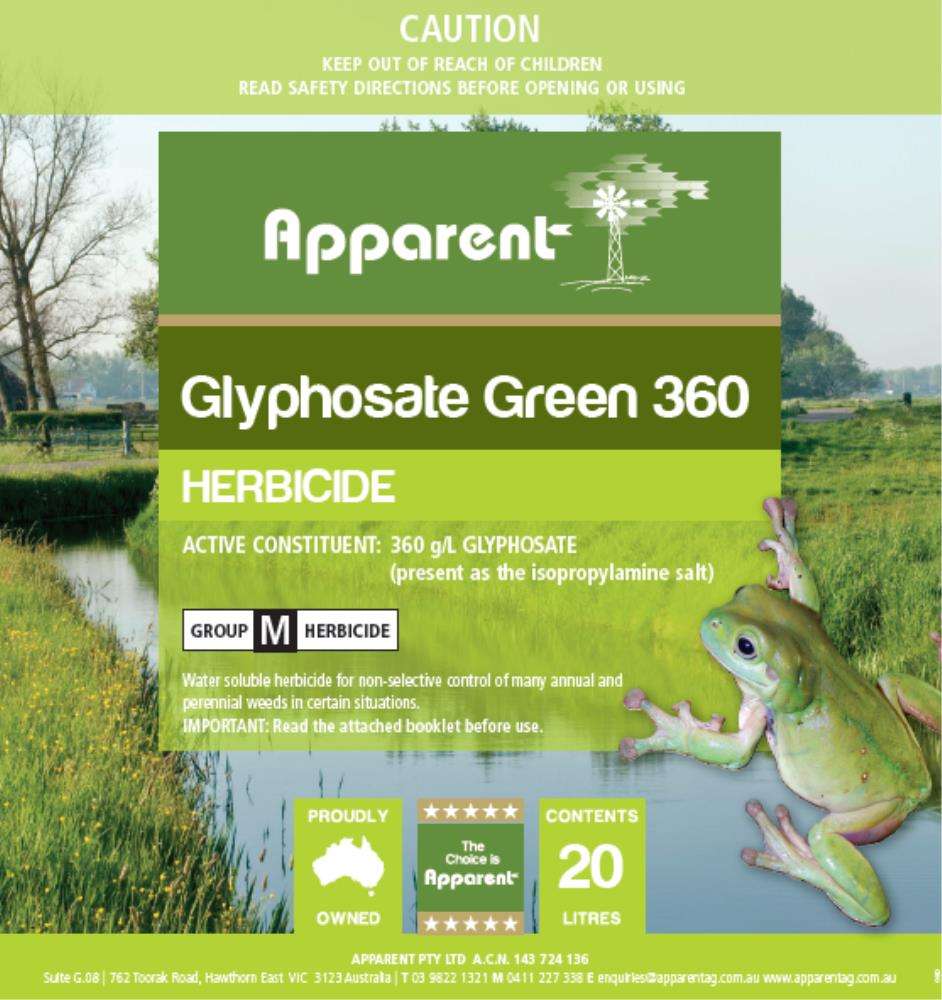 Apparent Glyphosate Gree 360 20L Pet Savers