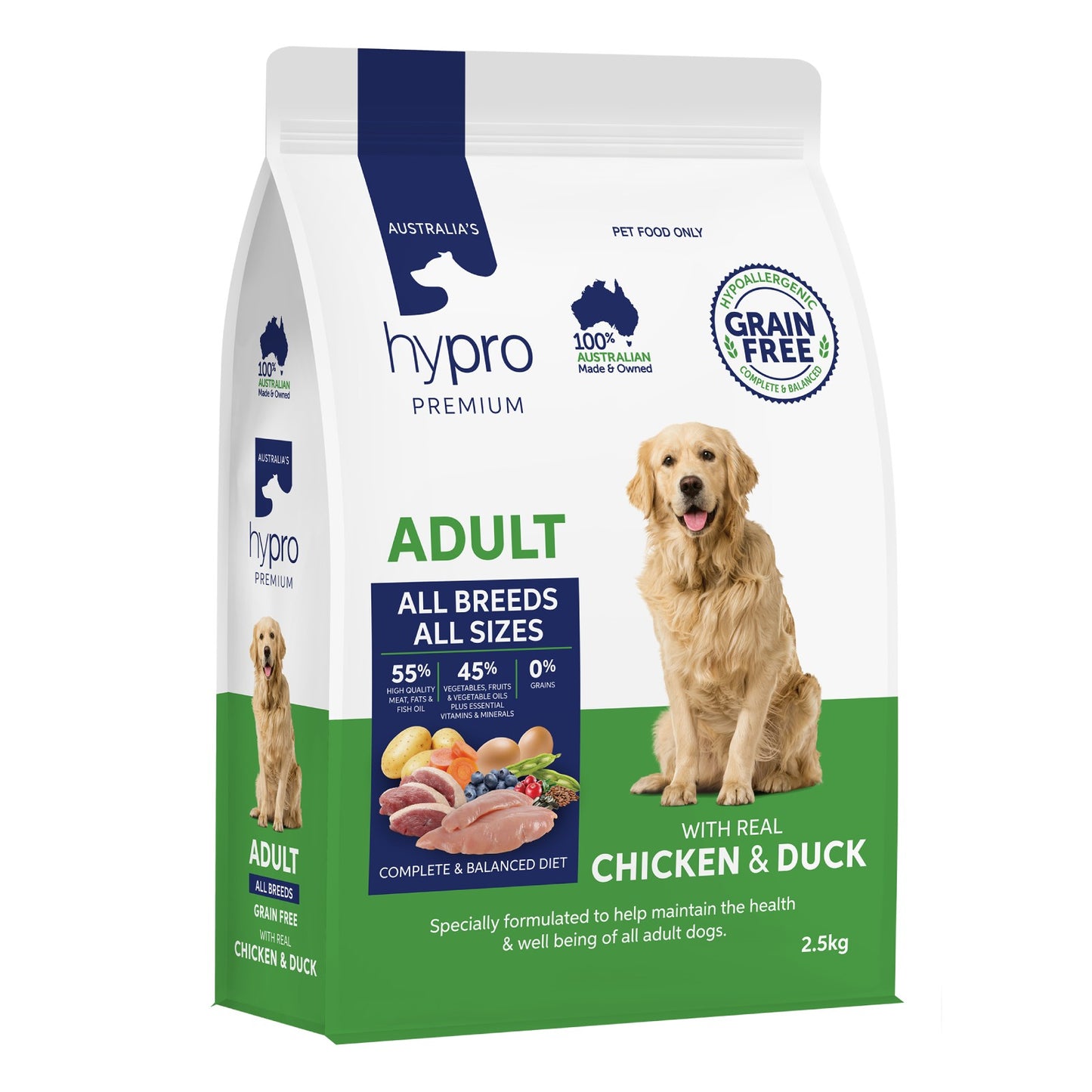 Hypro Premium Grain Free Chicken And Duck All Breed Adult Dry Dog Food 2.5kg
