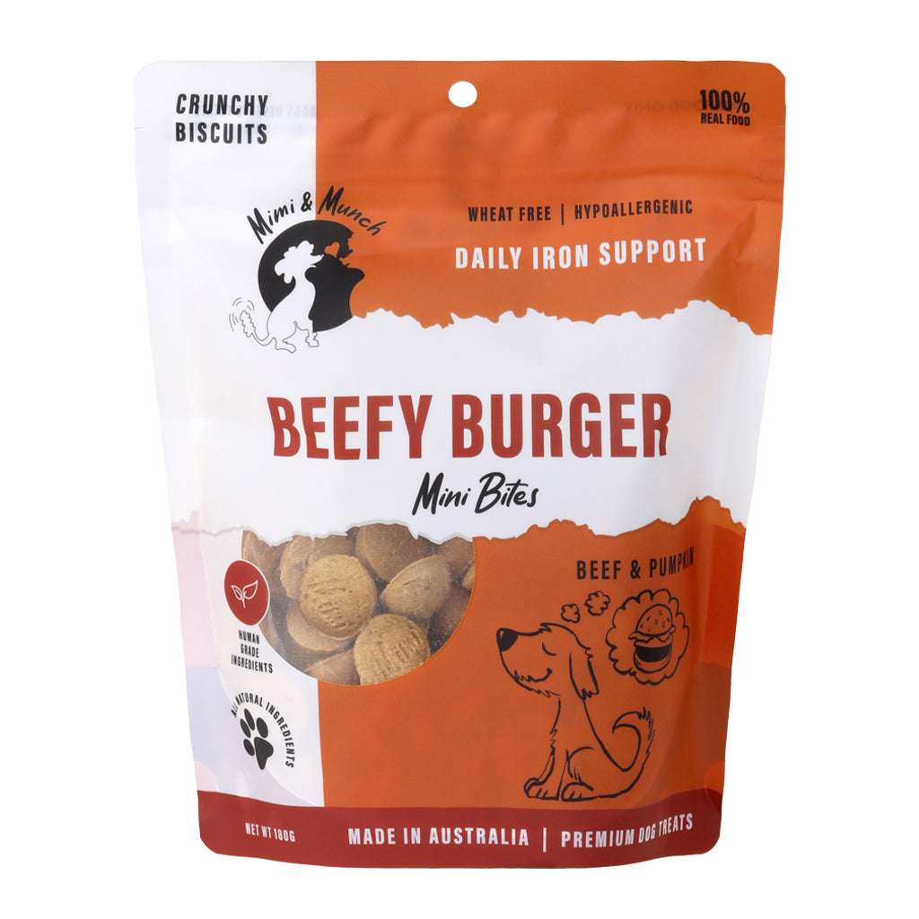 Beefy Burger Natural Dog Treats - Mimi & Munch AU - Baked Treats