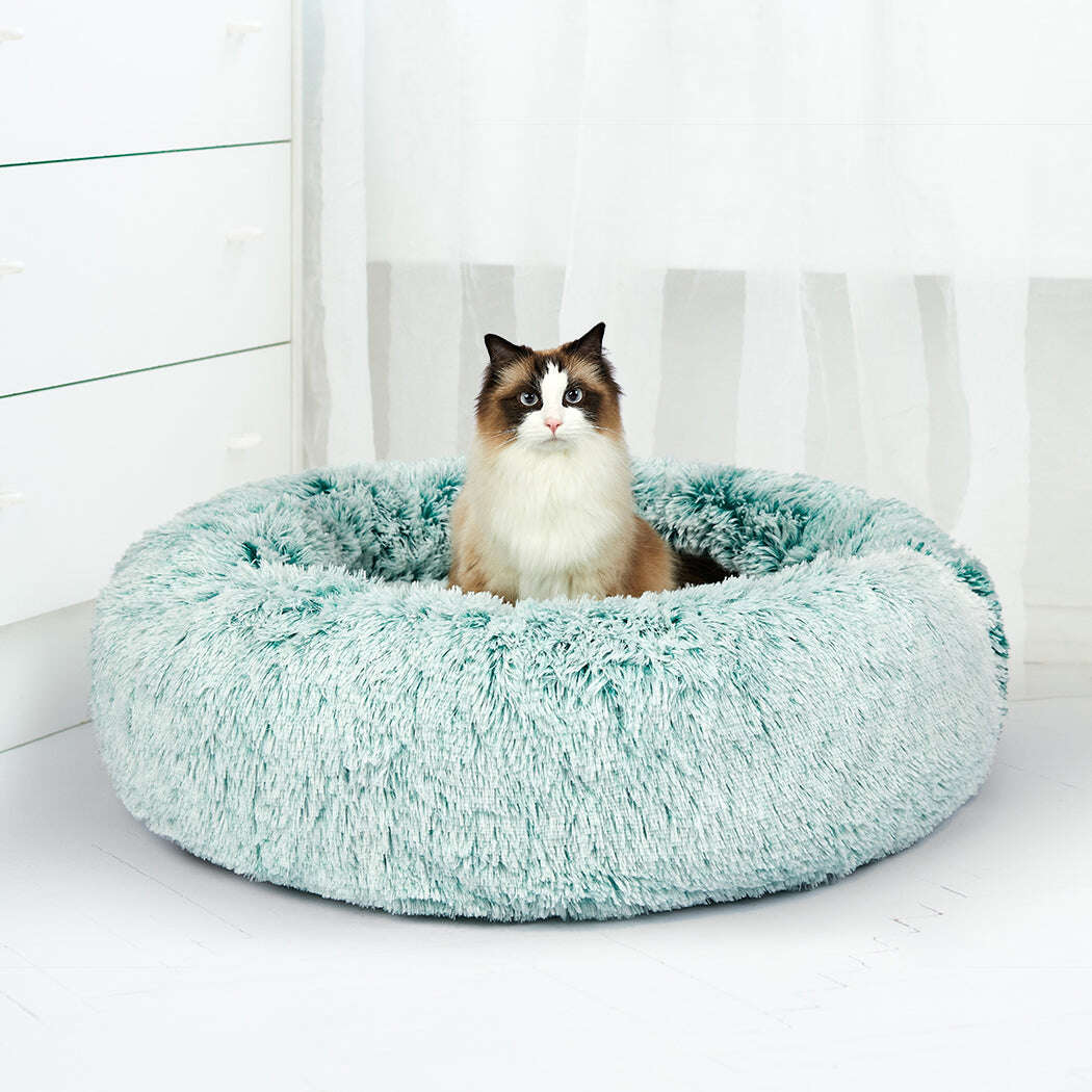 PaWz Pet Bed Cat Dog Donut Nest Calming L Teal Large-1910112957493284871