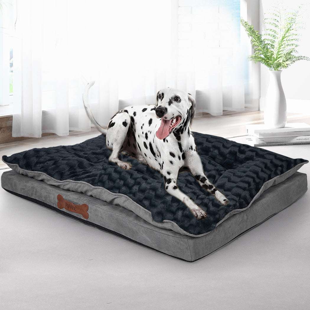 Dog Calming Bed Warm Soft Plush Comfy L Grey Large-1910112966188077062