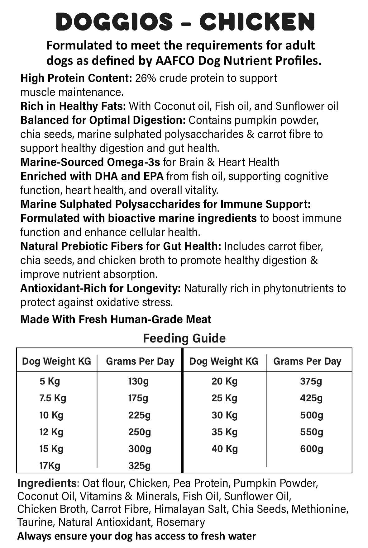 Doggios Tasty Chicken - All Day Breakfast Dog Food Snack Pack 100g Pet Savers