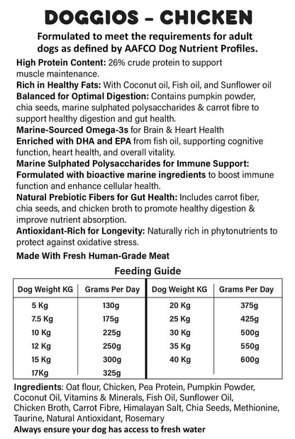 Doggios Tasty Chicken - All Day Breakfast Dog Food Snack Pack 100g Pet Savers
