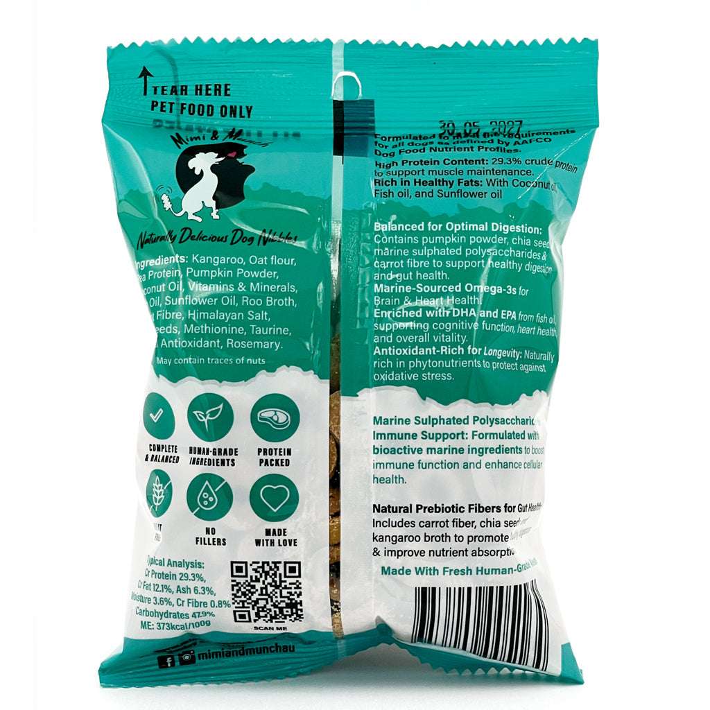 Doggios Tasty Kangaroo - All Day Breakfast Dog Food Snack Pack 100g Pet Savers