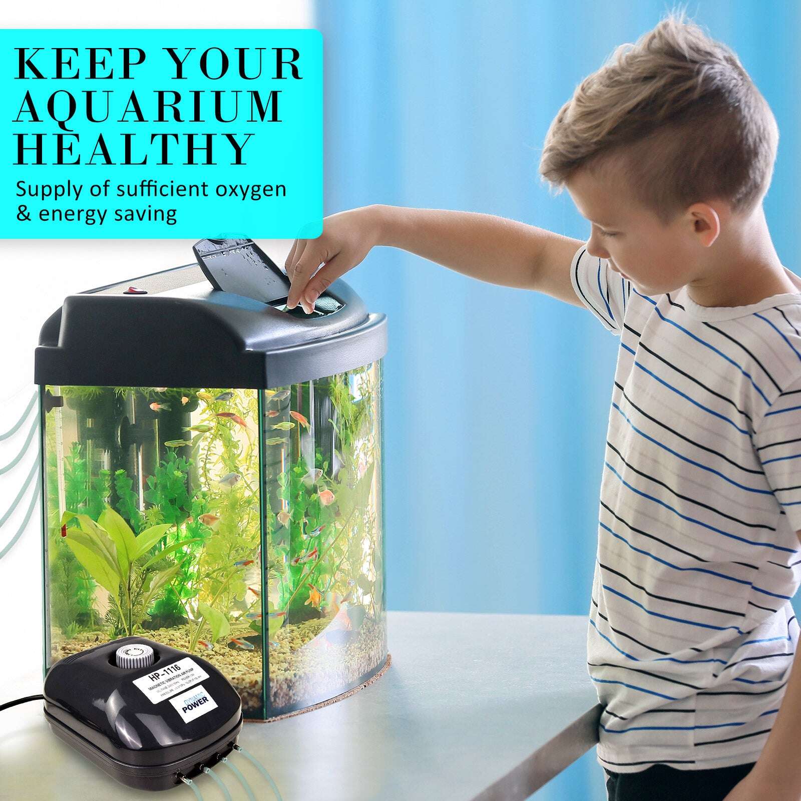 Dynamic Power 4 Outlet Aquarium Air Pump 360L/H Pet Savers