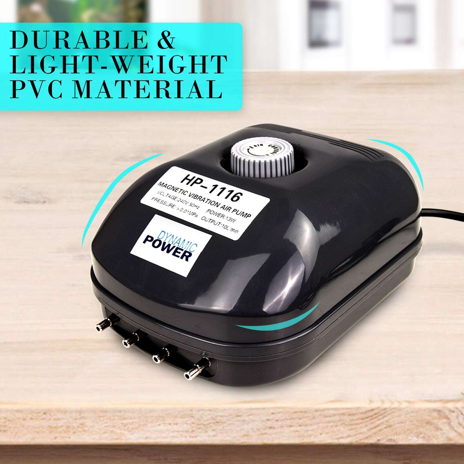Dynamic Power 4 Outlet Aquarium Air Pump 360L/H Pet Savers