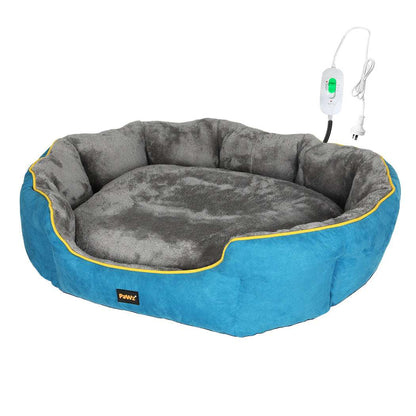 PaWz Electric Pet Heater Bed Heated M Blue Medium-1910112462838042624