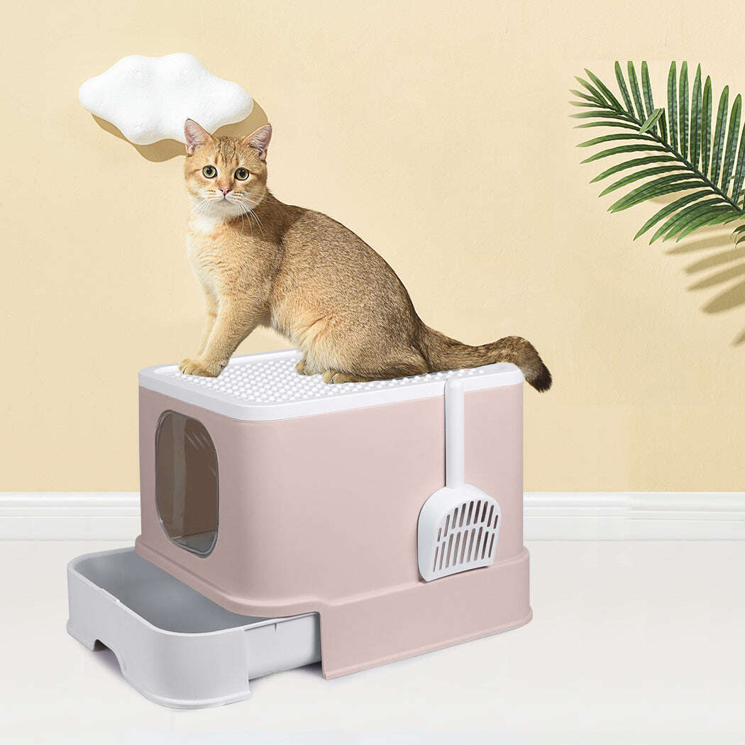 PaWz Cat Litter Box Fully Enclosed Kitty Coffee-1910112950874673158
