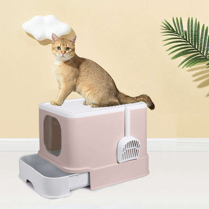 PaWz Cat Litter Box Fully Enclosed Kitty Coffee-1910112950874673158