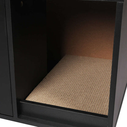 PaWz Enclosed Cat Litter Cabinet Box Black-1910112468802342916