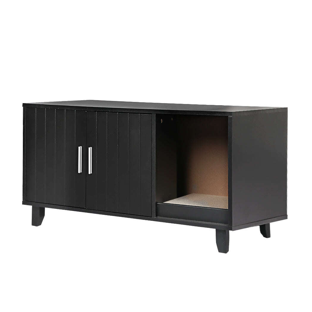 PaWz Enclosed Cat Litter Cabinet Box Black-1910112468802342912