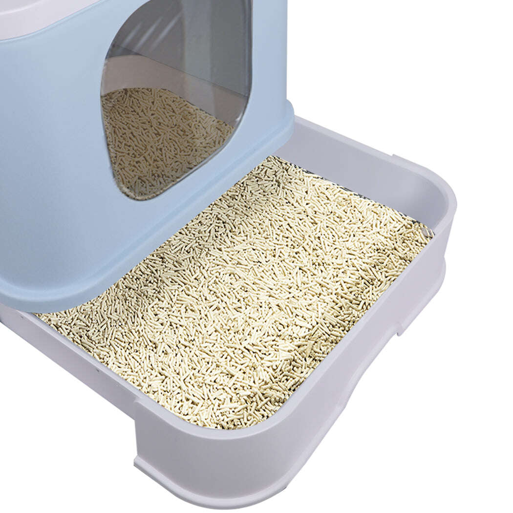 PaWz Cat Litter Box Fully Enclosed Kitty Blue-1910112950677540868