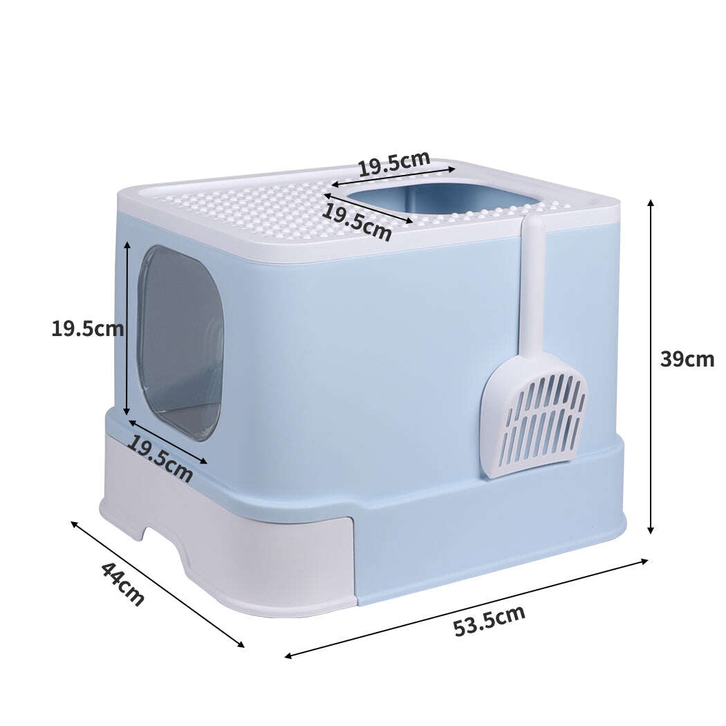 PaWz Cat Litter Box Fully Enclosed Kitty Blue-1910112950677540866