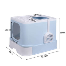 PaWz Cat Litter Box Fully Enclosed Kitty Blue-1910112950677540866
