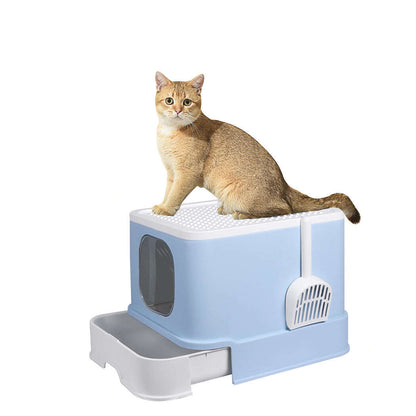 PaWz Cat Litter Box Fully Enclosed Kitty Blue-1910112950677540864