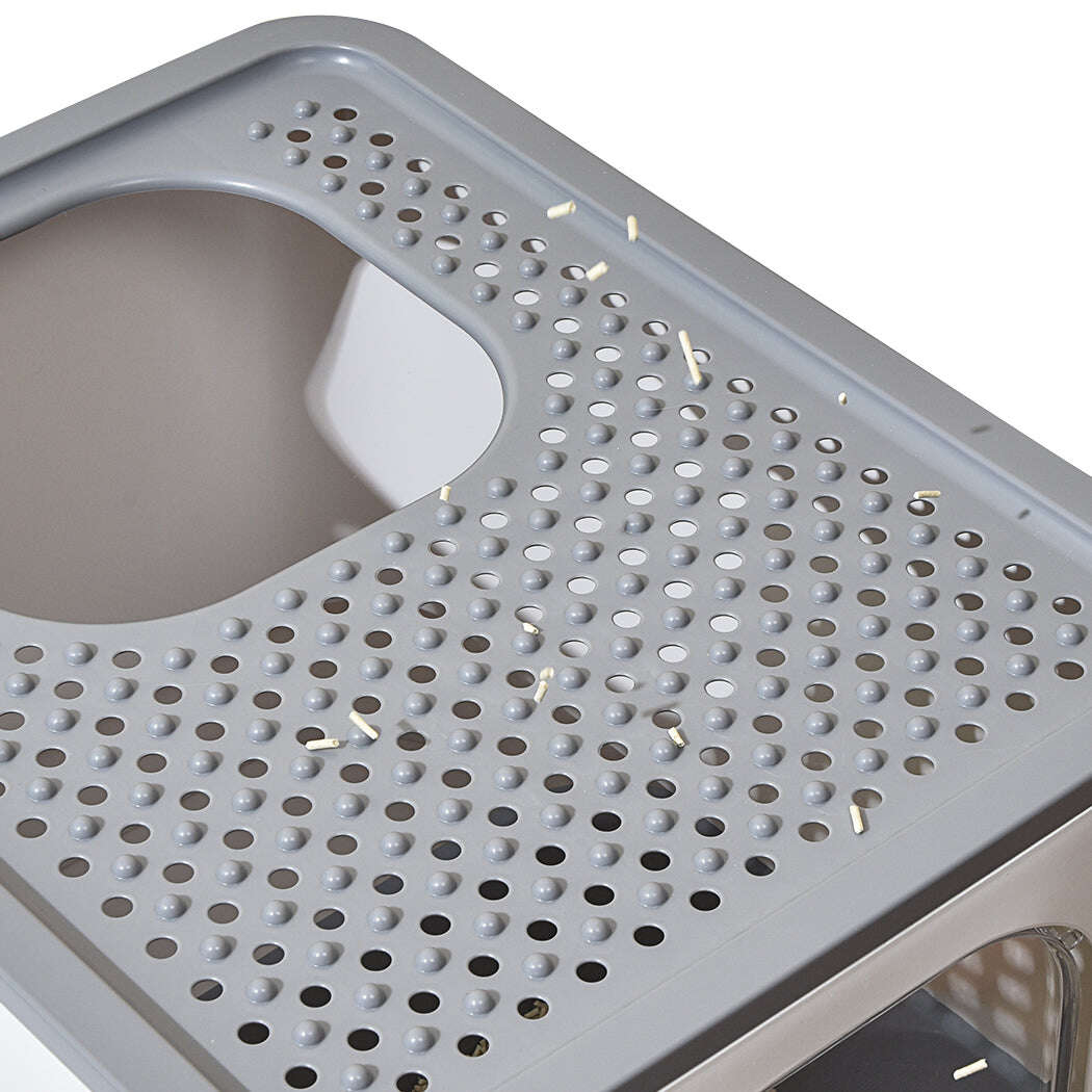 PaWz Cat Litter Box Fully Enclosed Kitty Grey-1910112951075999747
