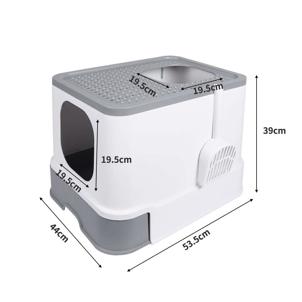 PaWz Cat Litter Box Fully Enclosed Kitty Grey-1910112951075999746
