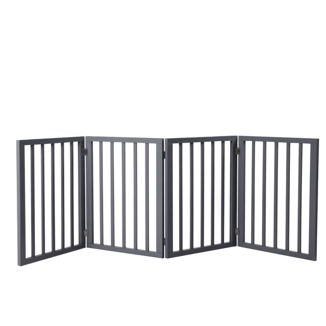 Wooden Pet Gate Dog Fence Retractable Grey 600x 3MM-1910112968574636032