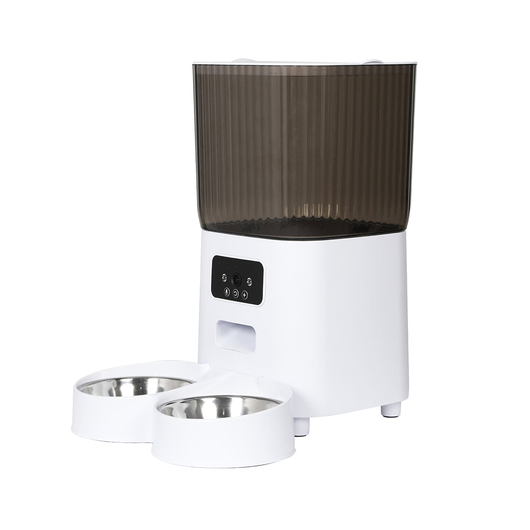 PaWz 5L Auto Pet Feeder Automatic Camera Wi-Fi White-1910112494316294144
