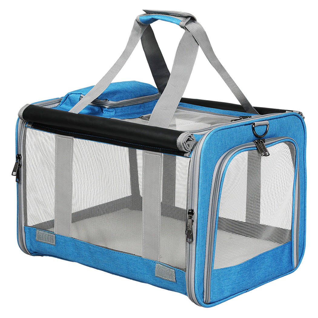 Pawz 3 in 1 Pet Soft Crate Dog Cat Carrier M Size Blue-1910112288757649408
