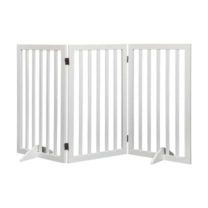 PaWz Wooden Pet Gate Dog Fence Safety White 400x 3MM-1910112968226508800