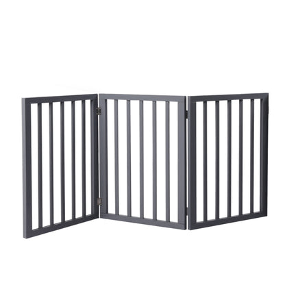 Wooden Pet Gate Dog Fence Retractable Grey 2000x 3MM-1910112967819661312