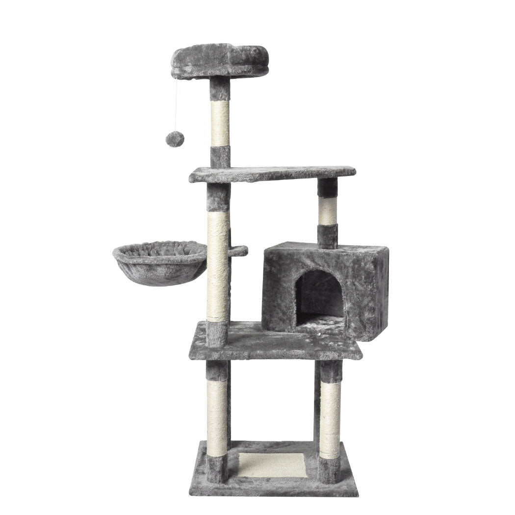 PaWz 130cm Cat Tree Toy Scratching Post Grey-1910113147910492160