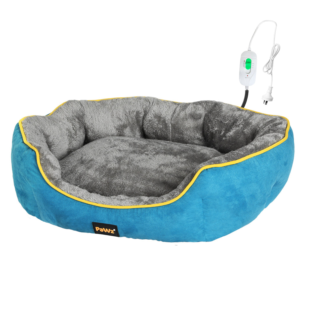 PaWz Electric Pet Heater Bed Heated S Blue Small-1910112463278444544