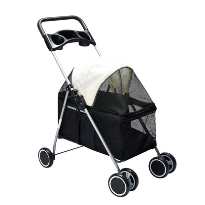PaWz Large Pet Stroller Dog Cat Carrier Black-1910112545432276992