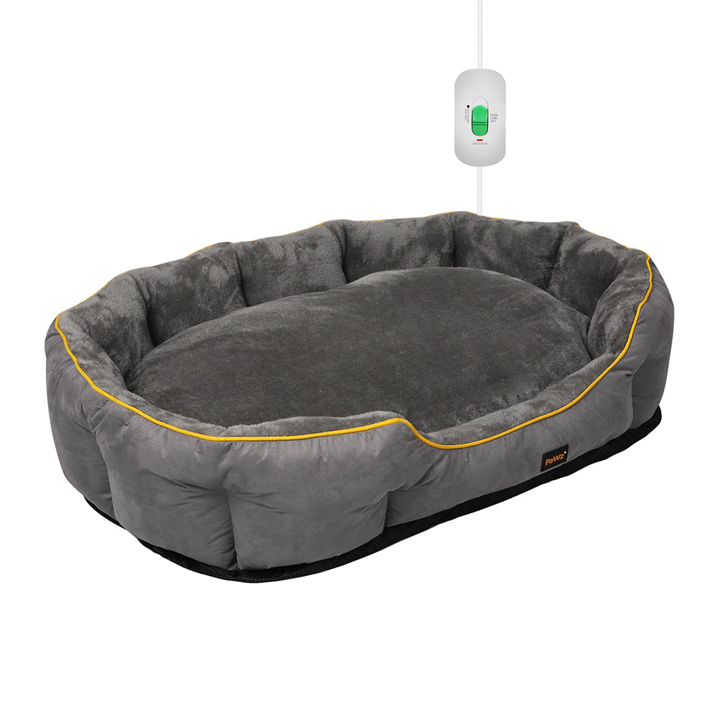 PaWz Electric Pet Heater Bed Heated M Grey Medium-1910112463077117952