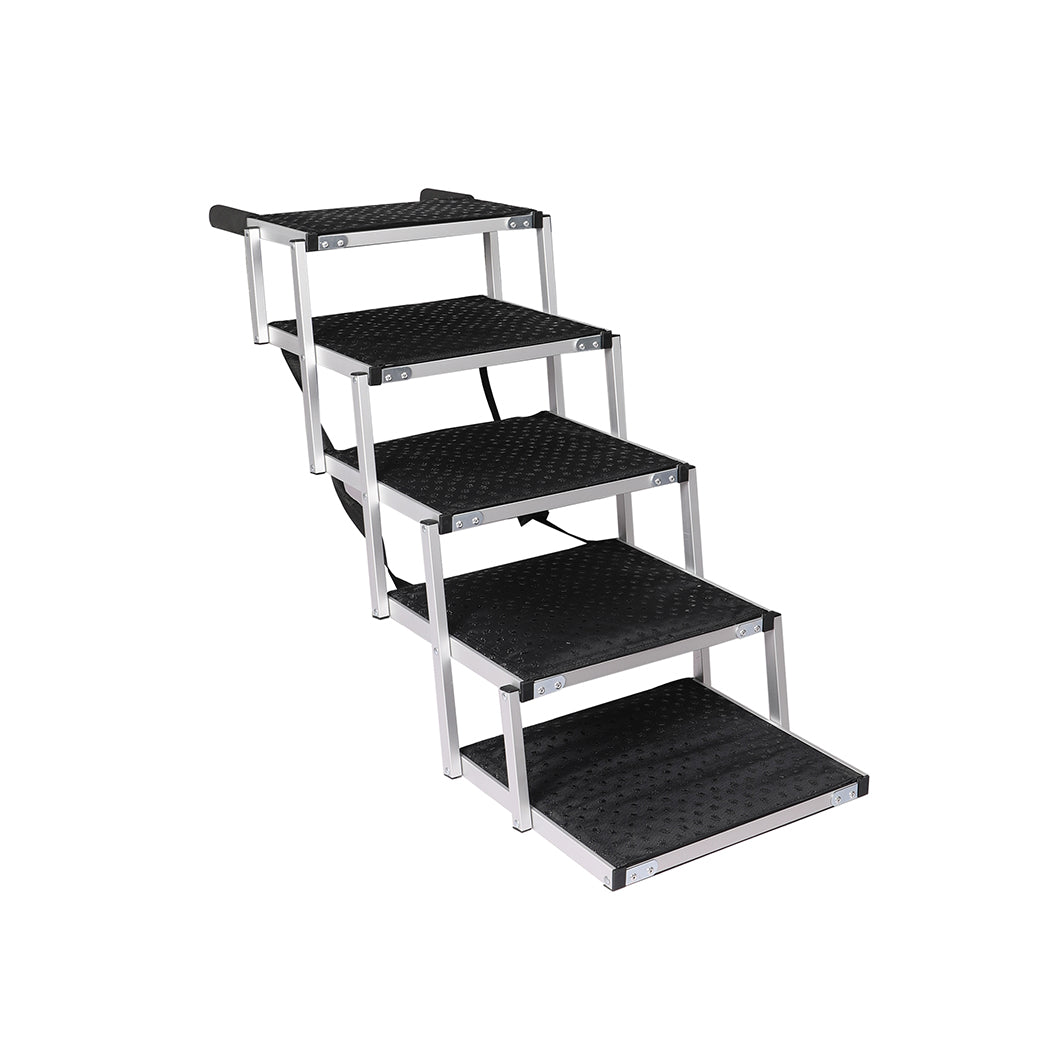 PaWz 5 Steps Dog Ramp Adjustable Height Black-1910112466579361792
