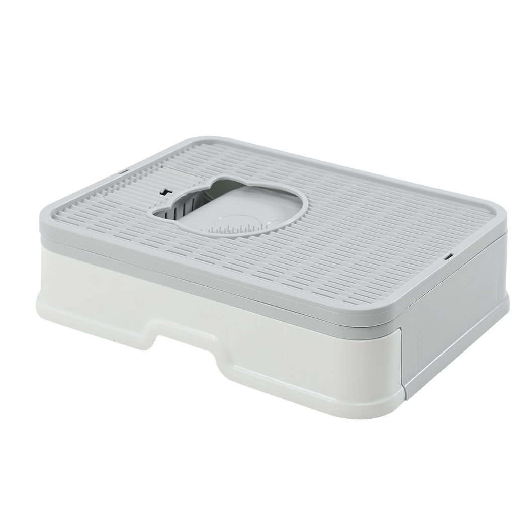 PaWz Foldable Cat Litter Box Tray Enclosed Grey-1910112469918027777