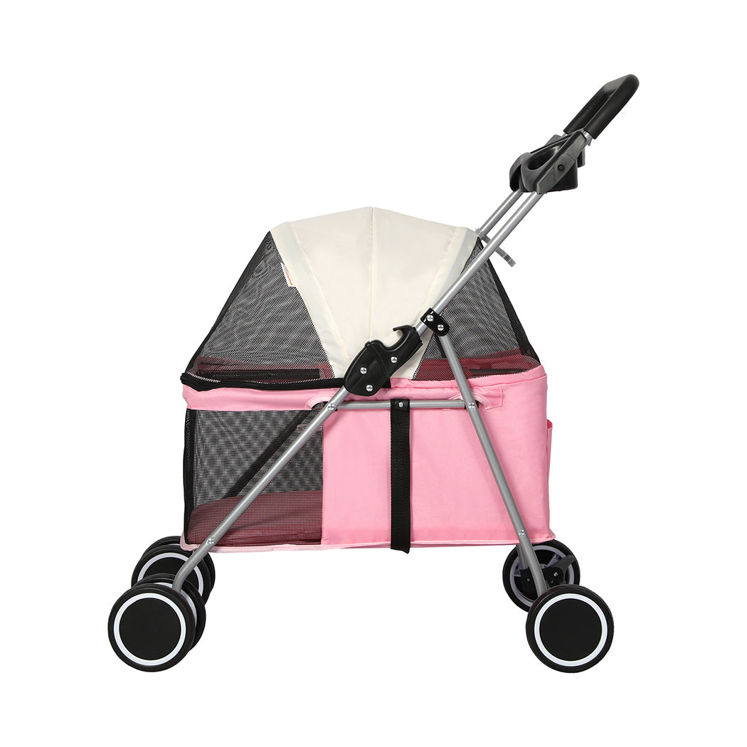 PaWz Pet Stroller Dog Cat Carrier Foldable Pink-1910112545637797889