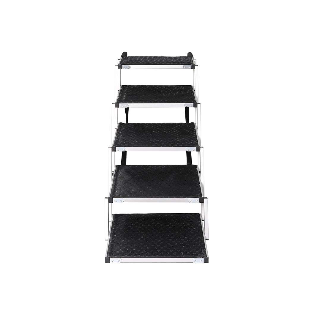 PaWz 5 Steps Dog Ramp Adjustable Height Black-1910112466579361793
